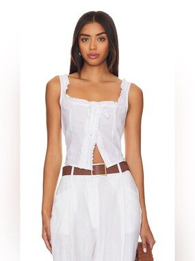 SNDYS. Cottage Top in White - Size XS